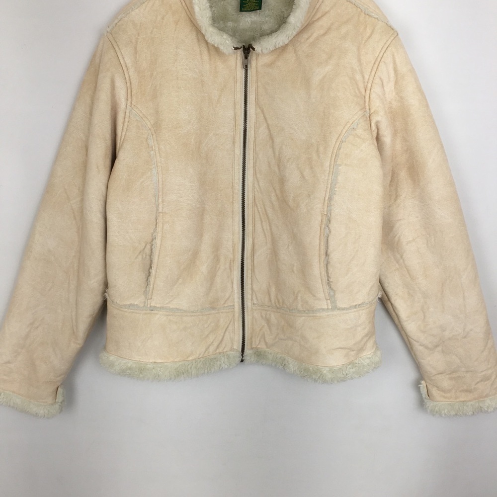 Cabela's Women’s Shearling Coat Faux Suede Fur Winter Jacket Tan Size XL - Picture 3 of 10